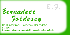 bernadett foldessy business card